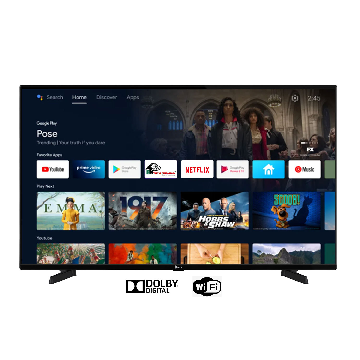 BTECH 43" Smart Full HD Frameless LED TV
